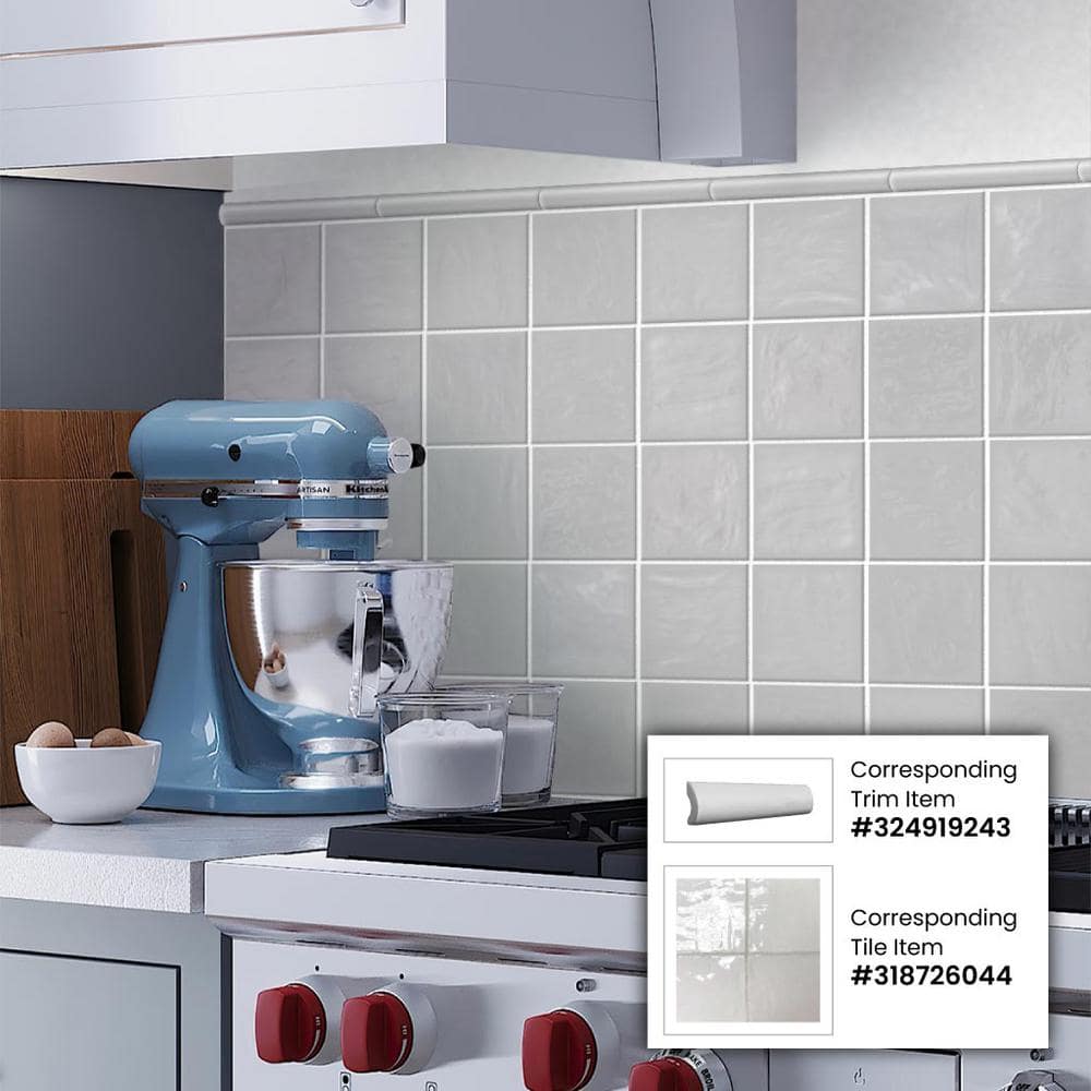 Apollo White 5x5 Polished Ceramic Subway Tile