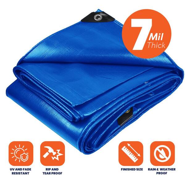 Tarp Tarpaulin Ground Dust Sheet Camping Cover WITH ROPE, Lightweight  Waterproof