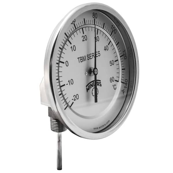 Winters Instruments TBM Series 5 in. Dial Thermometer with Adjustable Angle Connection and 2.5 in. Stem with Range of 0-140 Degrees F/C
