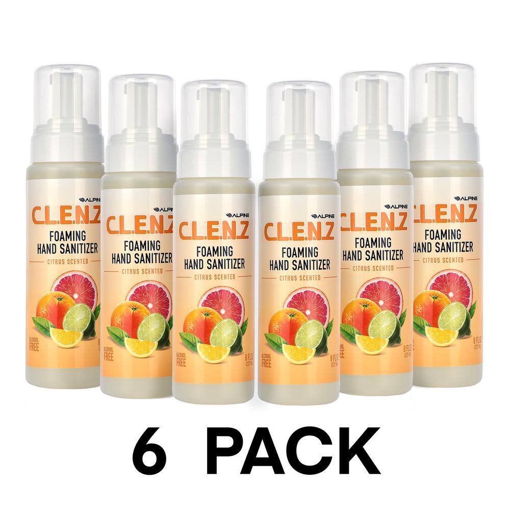 Alpine Industries Clenz 8 Oz Citrus Scented Foaming Hand Sanitizer 6