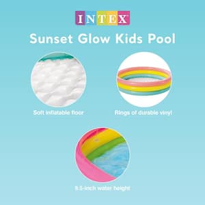 58 in. Round 13 in. D Sunset Glow Backyard Kiddie Swimming Pool