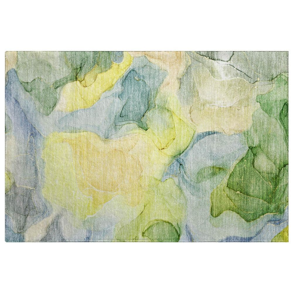 Dream Shag Premium Machine Washable Abstract ADS504 Yellow 3 ft. x 4 ft. Area Rug price history on PriceWatchPro