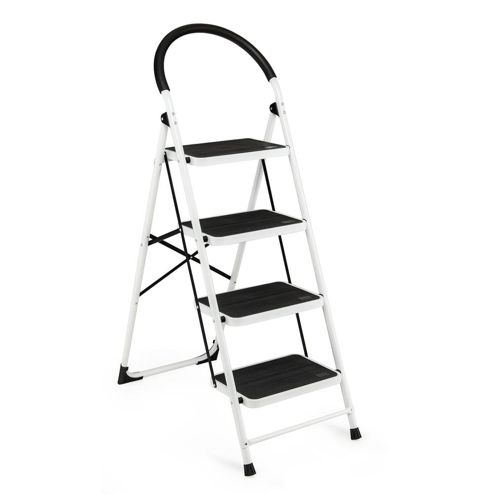 WELLFOR 4 Step Iron Frame and PE Pedal Step Stool 330 lbs. TL HGY