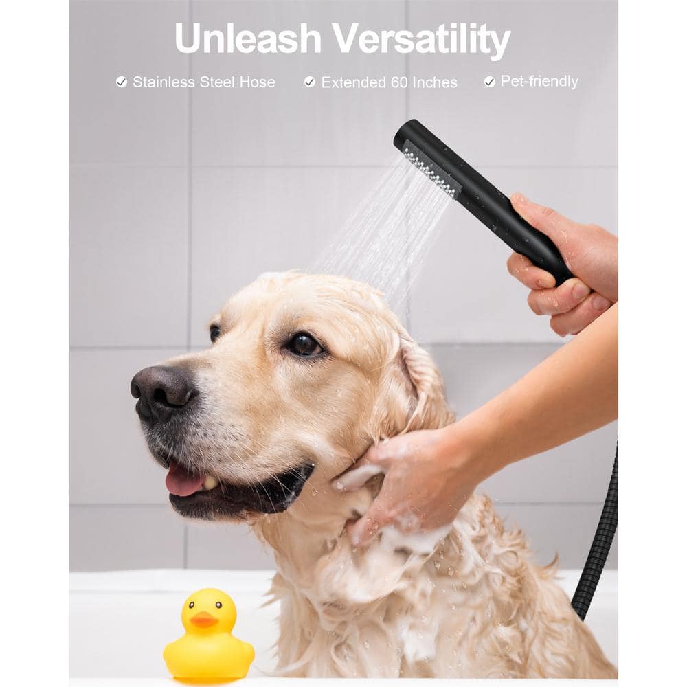 Matte Black Adjustable Rainfall Shower Head Set with Handheld Spray