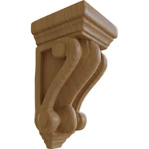 2-1/4 in. x 2-1/4 in. x 4-1/4 in. Unfinished Wood Cherry Devon Traditional Wood Corbel