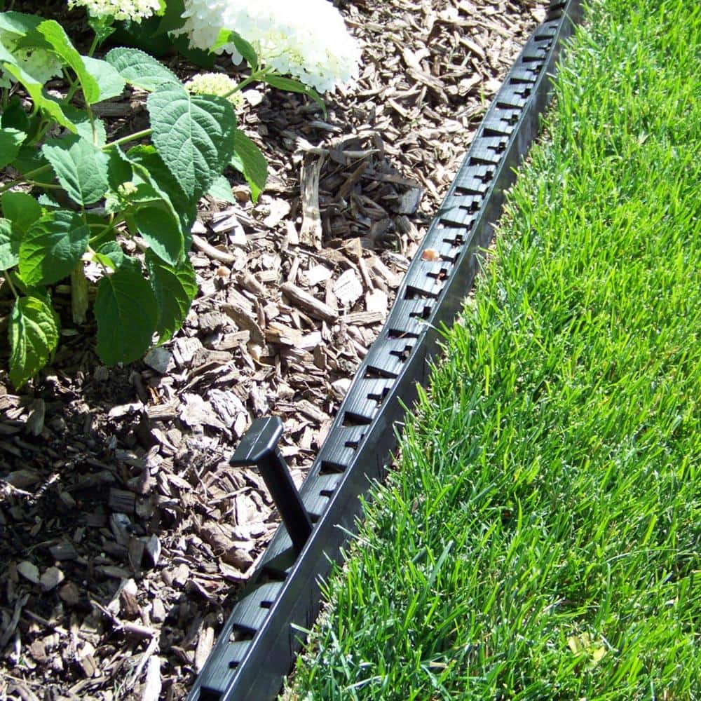 Black Vinyl 48 ft. Diamond Lok Paver Edging with Heavy Duty Anchor Stakes