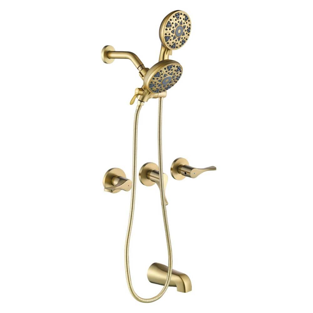 Rain 3-Handle 6-Spray Tub Shower Faucet 1.8 GPM with Pressure Balance in Gold (Valve Included) price history on PriceWatchPro