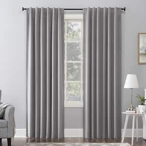 Amherst Velvet Noise Reducing Thermal Polyester Gray 50 in. W x 84 in. L Blackout Curtain Double Panel
