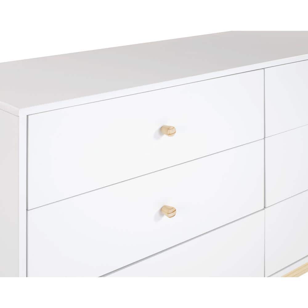 White Modern Double 6-Drawer Dresser