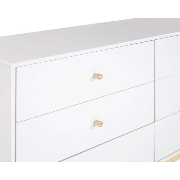 Alaterre Furniture Mod 60 In W 6, Nouvelle 6 Drawer Dresser Blackout White