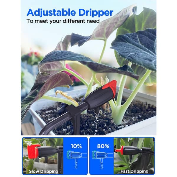 Oyezvary Automatic Watering System for Potted Plants, Drip Irrigation Kit with WiFi Control, Indoor Outdoor Use, IP66 Waterproof