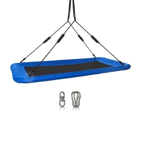 KIWDZFU Blue Rectangle Tree Swing 60in Platform 700lb Capacity