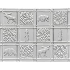 Take Home Sample - Gwen's Cabin Lacquered Steel 12 in. x 12 in. Decorative Tin Style Nail Up Wall Tile Backsplash