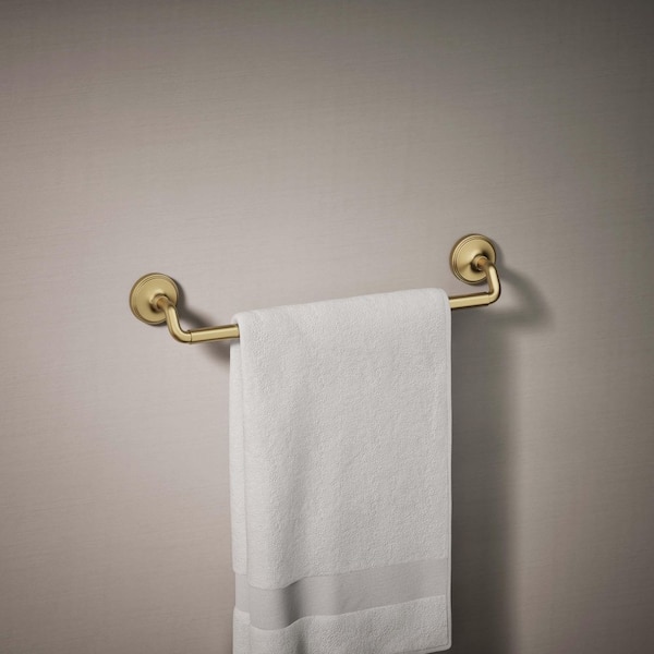 Paces 18 in. Wall Mounted Towel Bar in Vibrant Brushed Moderne Brass