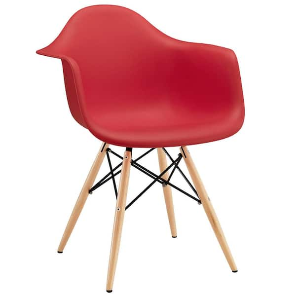 MODWAY Pyramid Red Dining Arm Chair