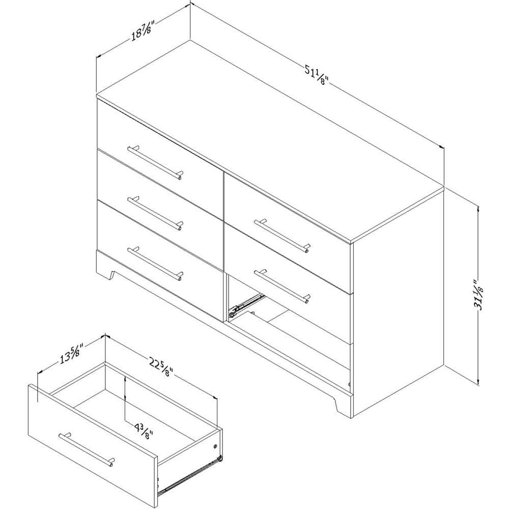 Rustic Oak Double Dresser with Extra Deep Drawers