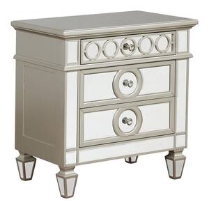 Jeliza 3-Drawer Champagne 29 in. W x 18 in. D x 29 in. H Nightstand