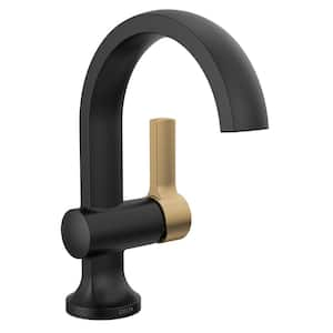 Albion Single Handle Single Hole Bathroom Faucet with Drain Kit Included in Mixed Finishes 2-Toned