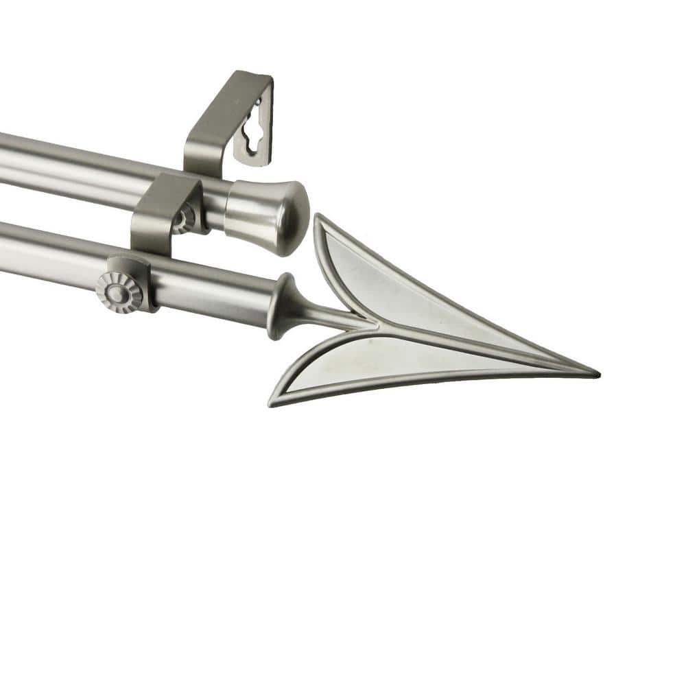 48 in. x 84 in. Arrow Double Curtain Rod Set in Satin Nickel price history on PriceWatchPro