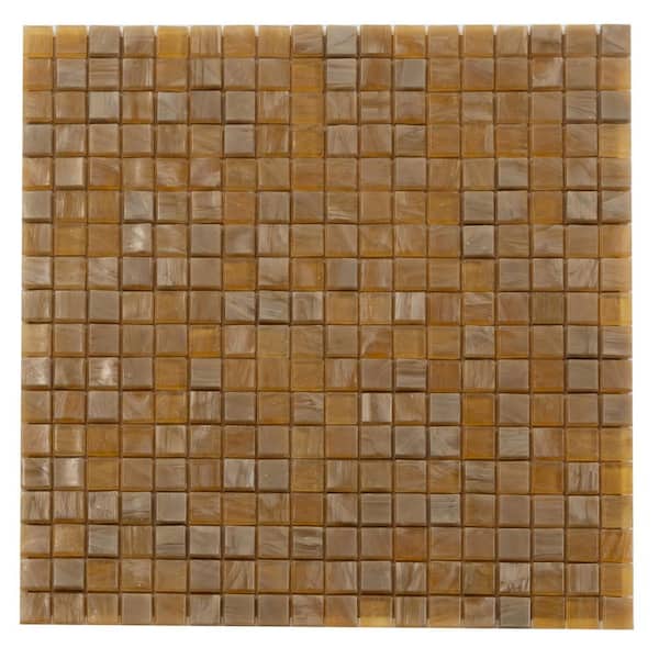 Apollo Tile Skosh 4" x 6" Glossy Butter Beige Glass Mosaic Uniform square Wall and Floor Sample Tile (0.13 sq. ft./Piece) (1-Pack)