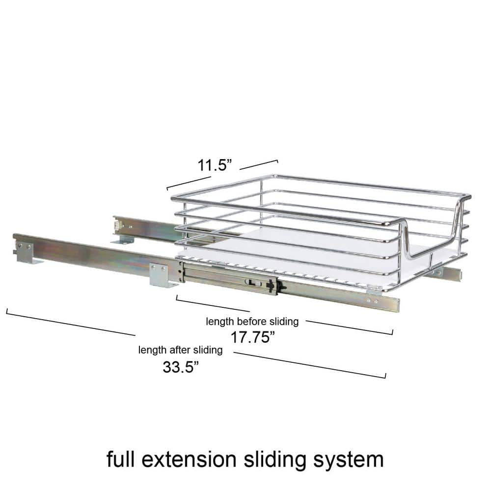 Chrome-Plated Steel Single Tier Under-Cabinet Organizer