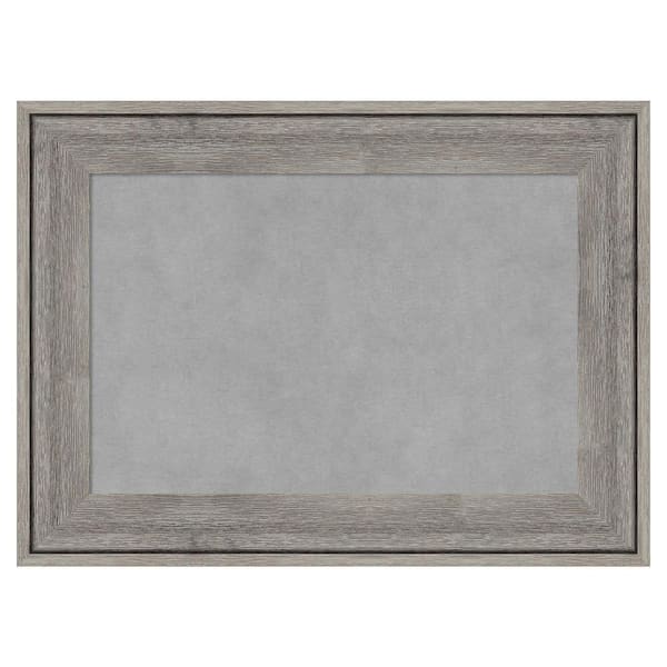 Amanti Art Regis Barnwood Grey 23 in. x 17 in Framed Magnetic Board