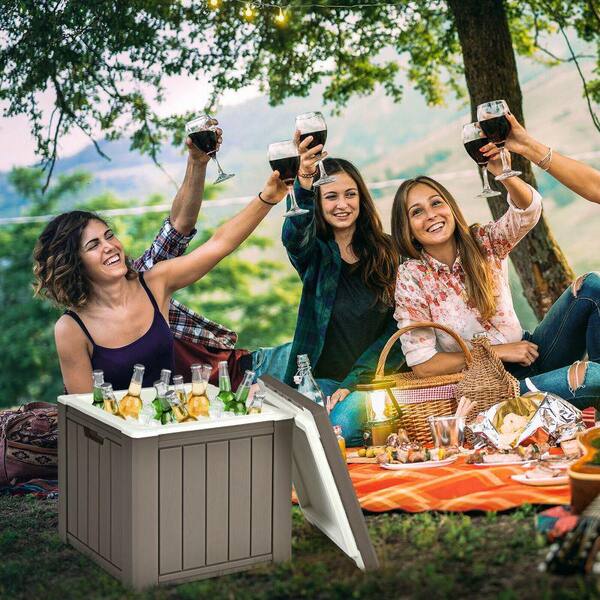 ITOPFOX 3- In-1 Patio 10 Gal. Ice Cube Cooler Box Table