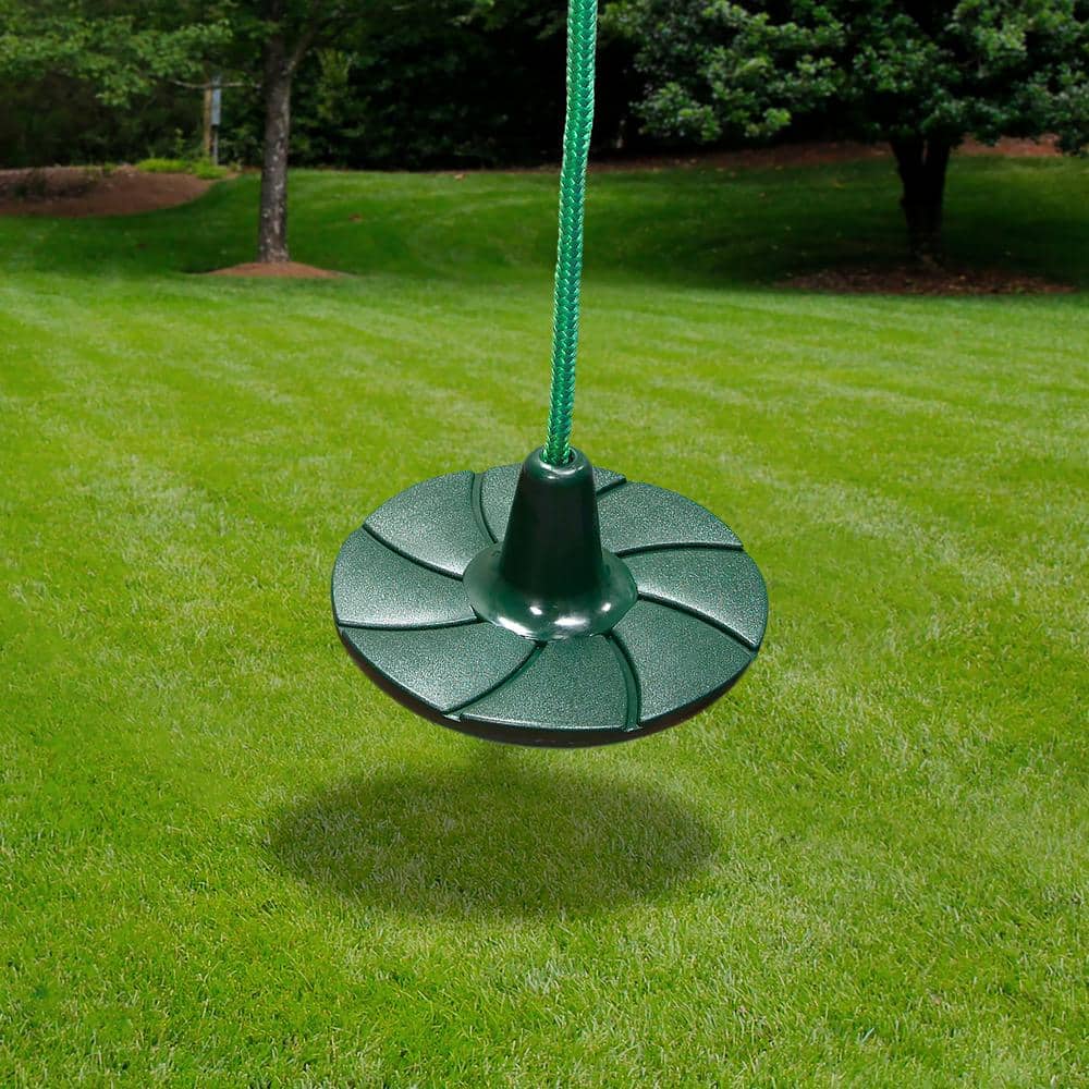 Green Plastic Disc Swing with Rope for Kids