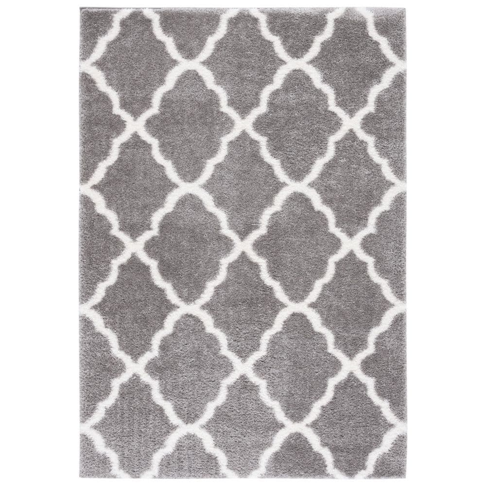 Tahoe Shag 5 ft. x 7 ft. Gray/White Trellis Diamond Area Rug price history on PriceWatchPro