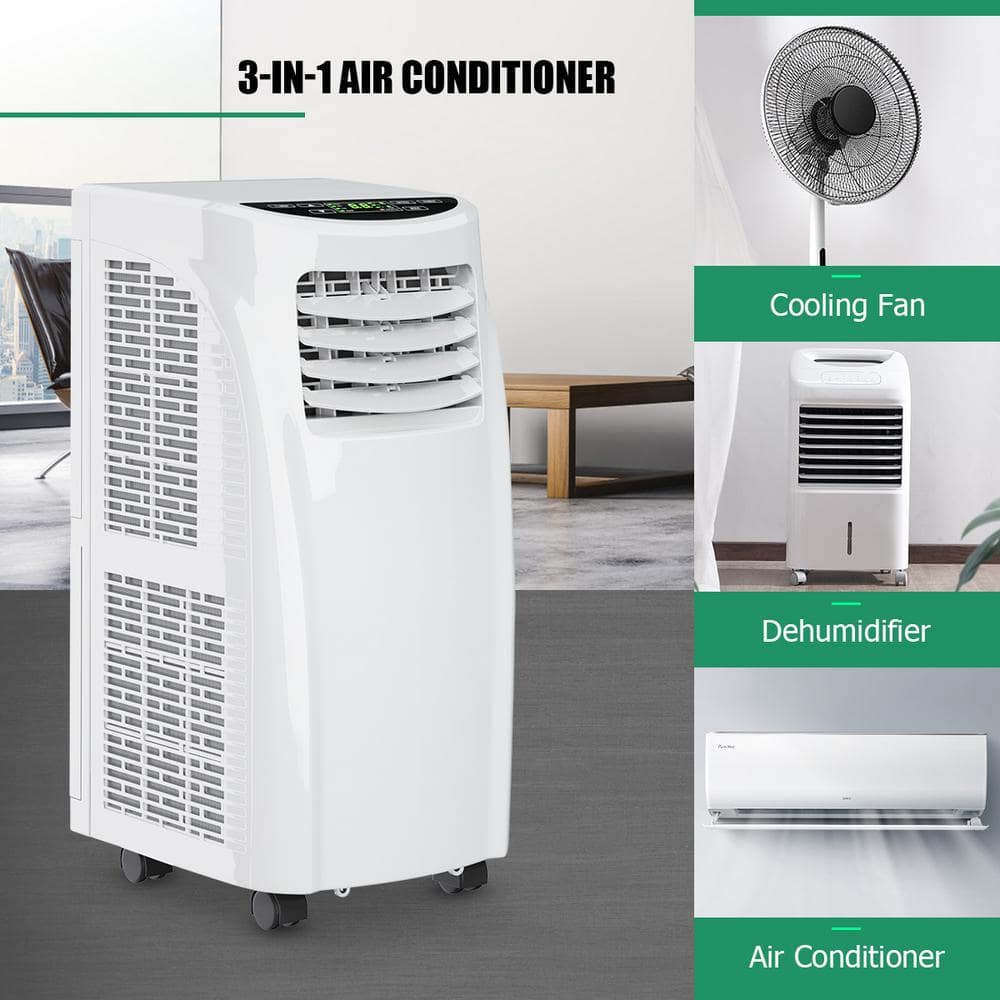 White Portable Air Conditioner with Remote and Sleep Mode