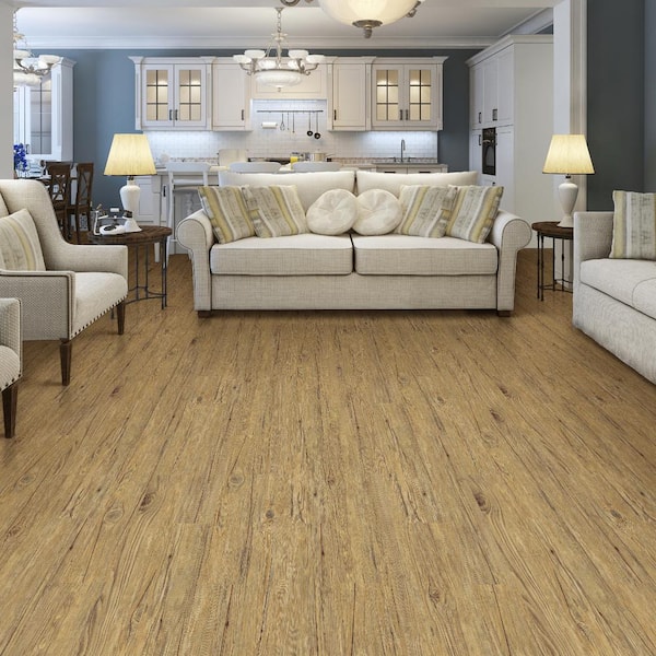 Country Pine 4 MIL x 6 in. W x 36 in. L Grip Strip Water Resistant Luxury Vinyl Plank Flooring (24 sqft/case)