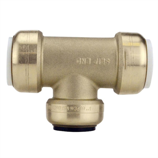 Tectite 1 in. IPS x 1 in. IPS x 1 in. CTS Brass Push-To-Connect Slip Tee