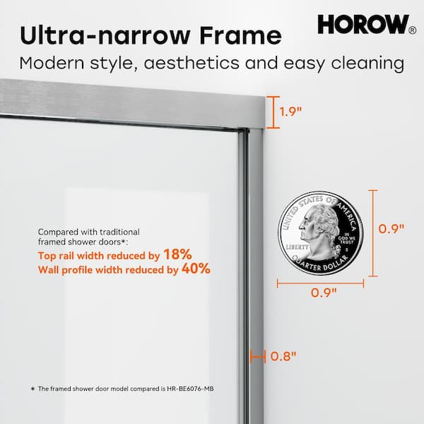 56 in. - 60 in.W x 76 in.H Double Sliding Semi-Frameless Shower Door in Brushed Nickel w/ 5/16 in. (8 mm)Cleancoat Glass