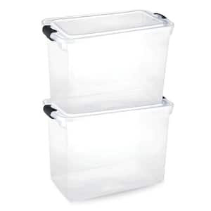 112 qt. Latching Plastic Storage Container, Extra Large, Clear (2 -Pack)