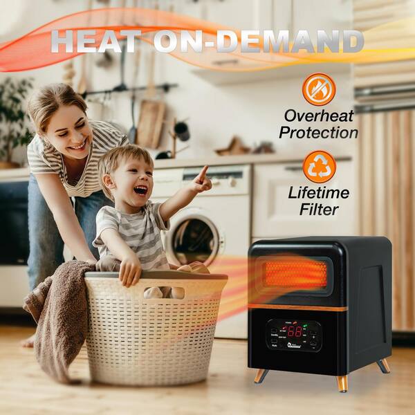 Dr Infrared Heater Dual Heating Hybrid Space Heater, 1500-Watt with Remote,  More Heat DR-978 - The Home Depot