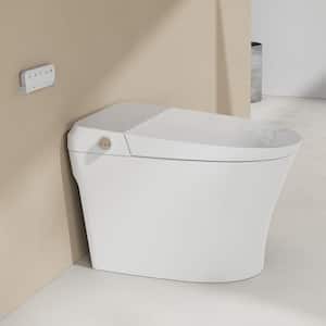 Elongated Bidet Toilet 1 GPF in White with Adjustable Sprayer Settings, Heated, Soft Close
