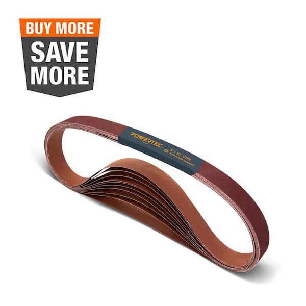 1 in. x 30 in. 240-Grit Aluminum Oxide Sanding Belt for WEN 6515T/ Bucktool Belt and Disc Sander (10-Pack)