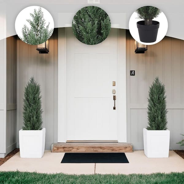 Set of 2 3.93 ft. Artificial Pine Tree Bonsai Set-Realistic UV-Resistant Faux Plants for Indoor & Outdoor Decor