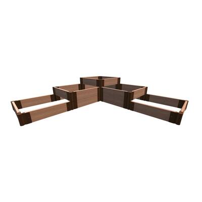 6 ft. x 6 ft. x 22 in. Tool-Free Classic Sienna Yosemite Falls Waterfall Composite Raised Garden Bed 1 in. Profile