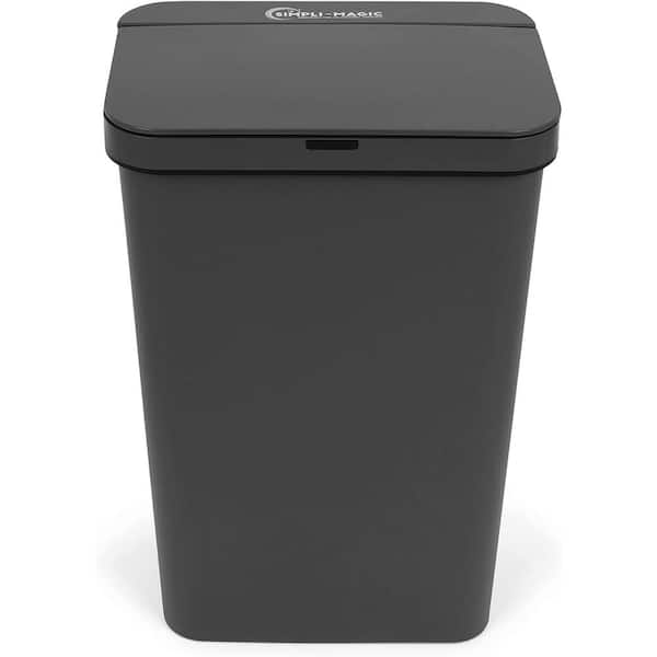 Hefty 13 Gallon Trash Can, Plastic Odor Block Touch Top Kitchen Trash Can,  Black