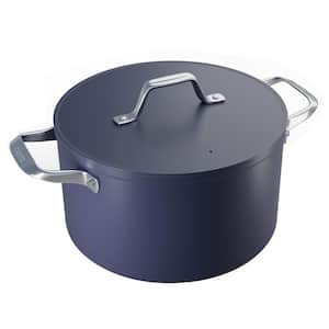 6.2 qt. Round Ceramic Dutch Oven in Dark Blue with Lid and Handle, Compatible with All Stovetops