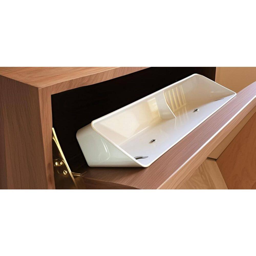 2-Pack 11 in. W White Tip Out Sink Front Trays, Molded Sink Front Tip-Out Trays with Mounting Screws, Easy to Install