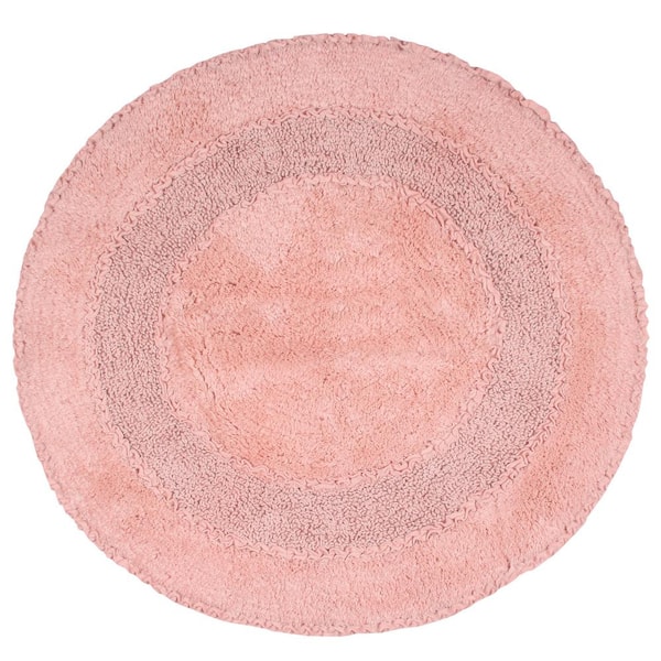 Radiant Collection 100% Cotton Bath Rugs Set, 30 in. Round, Pink