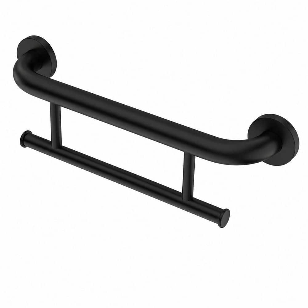 Black 17 Inch Stainless Steel Towel Grab Bar with Dual Function Handrail for Bathroom Safety Support price history on PriceWatchPro