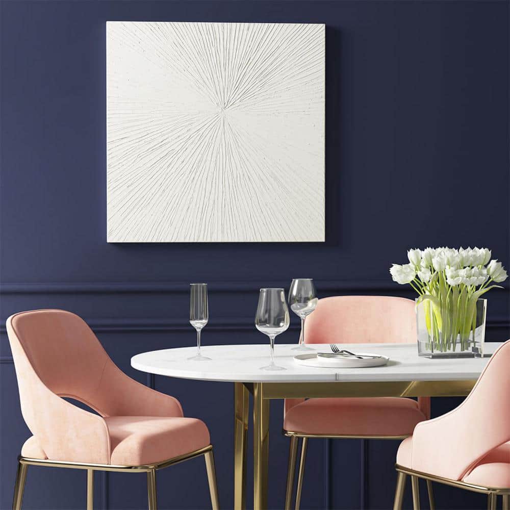 Sunburst White Abstract Acrylic Dimensional Wall Art, 30" x 30"