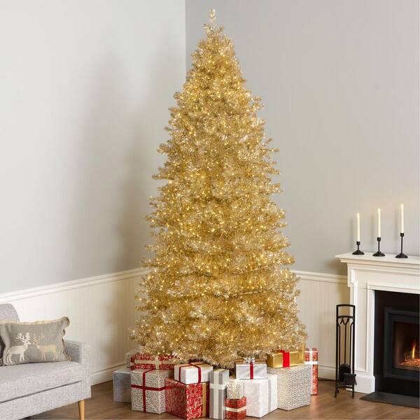 National Tree Company 10 ft. Pre-Lit Christmas Platinum Metallic