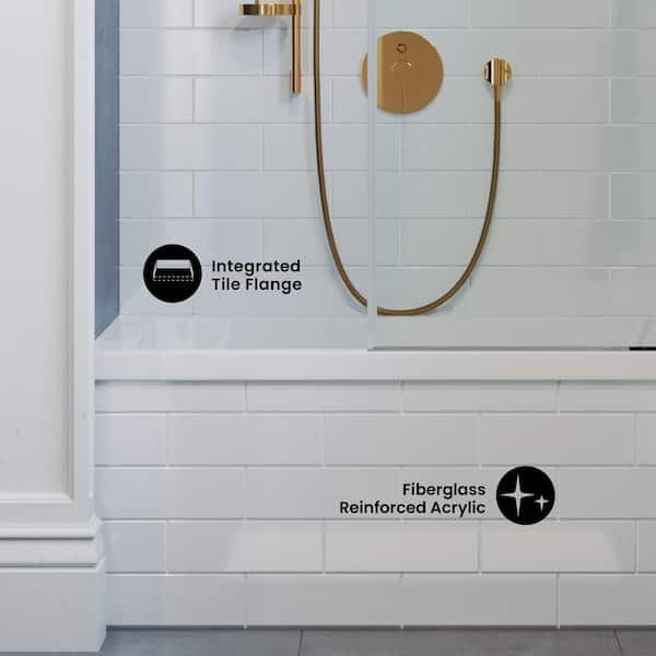 Voltaire 66 x 32 in. Acrylic Left-Hand Drain with Integral Tile Flange Rectangular Drop-in Bathtub in white Voltaire 66 x 32 in. Acrylic Left-Hand Drain with Integral Tile Flange Rectangular Drop-in Bathtub in white