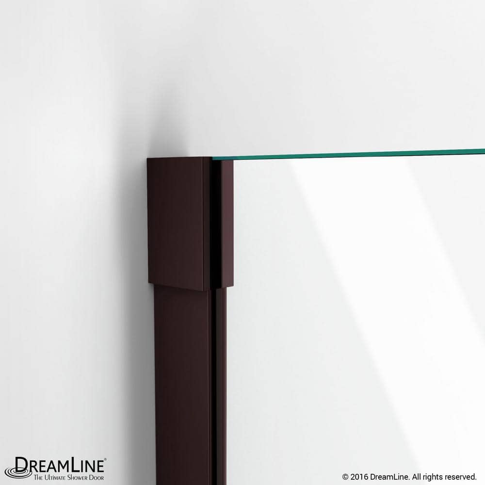 Unidoor-X 72" Frameless Hinged Shower Door with Clear Glass and Black Hardware