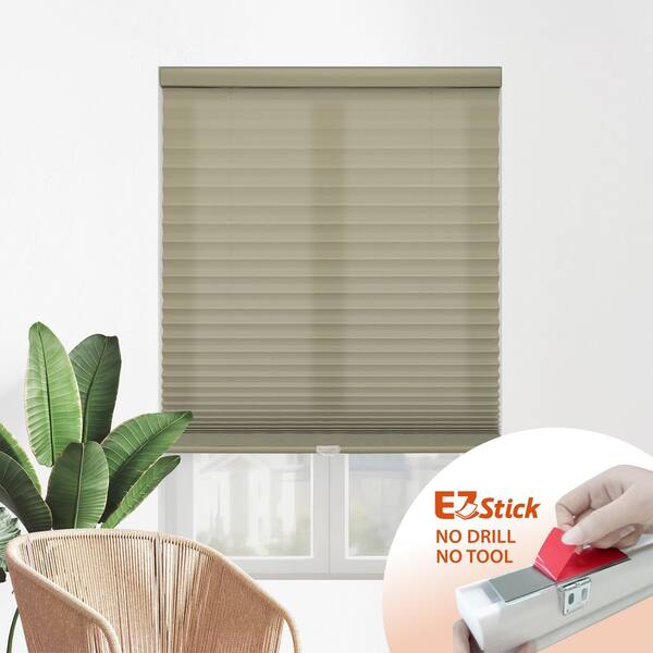 StyleWell EZ Stick No Drill No Tool Camel Cordless Light Filtering