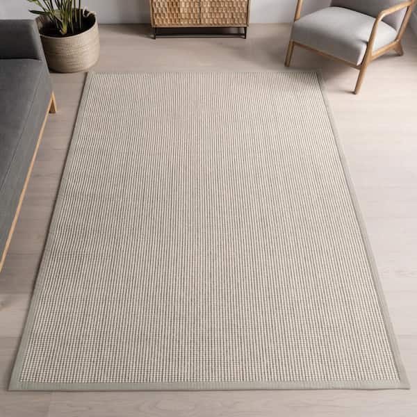 Monica Geometric Wool Area Rug Grey 2 ft.  6 in.  ft. x 8 ft.  ft. Runner Rug